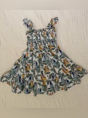 Bluey Cotton Ruffle Sundress Smocked Dress 3T